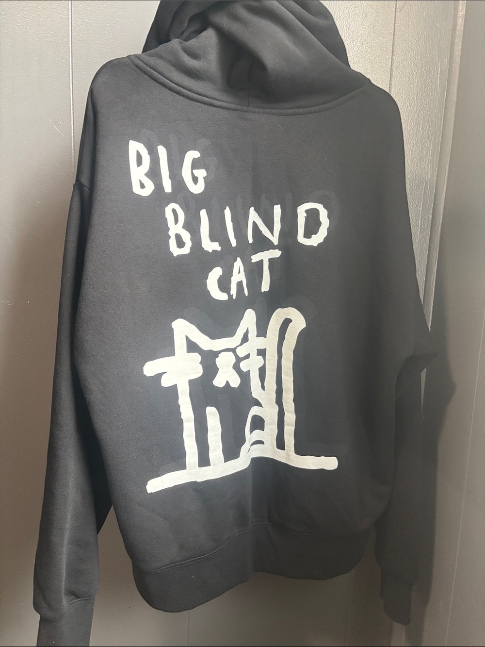 BIG BLIND CAT Zip-Up Hoodie with White 'Big Blind Cat' Logo